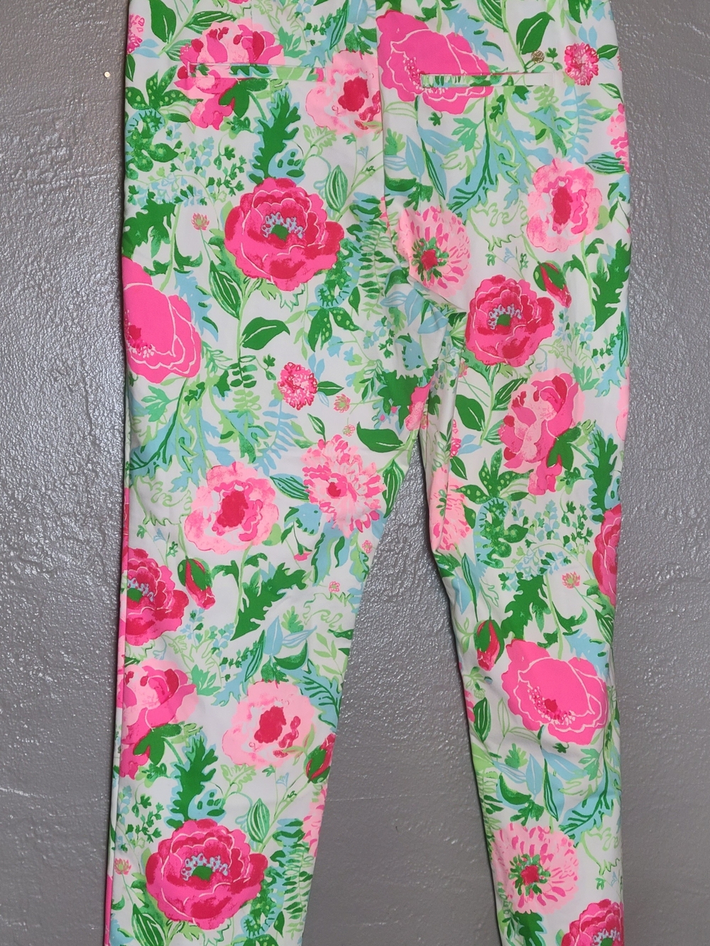 Lilly Pulitzer Womens 4 Ana High Rise Pant Multi Poppy Party Zip Pockets Charm - Picture 3 of 13